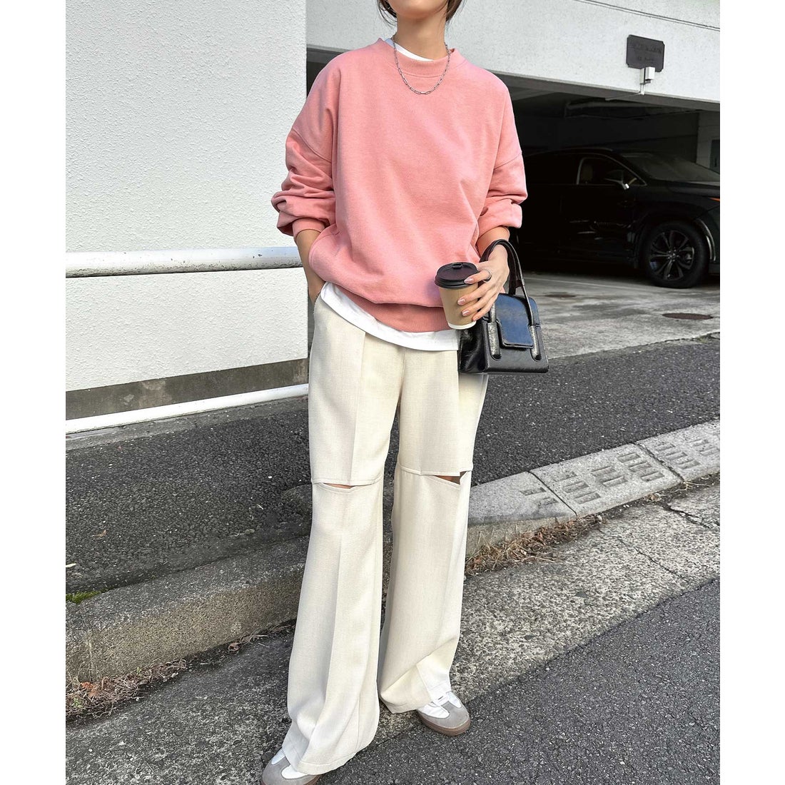 アンドミー andme 裏毛 ボリューム 長袖 スウェット トップス