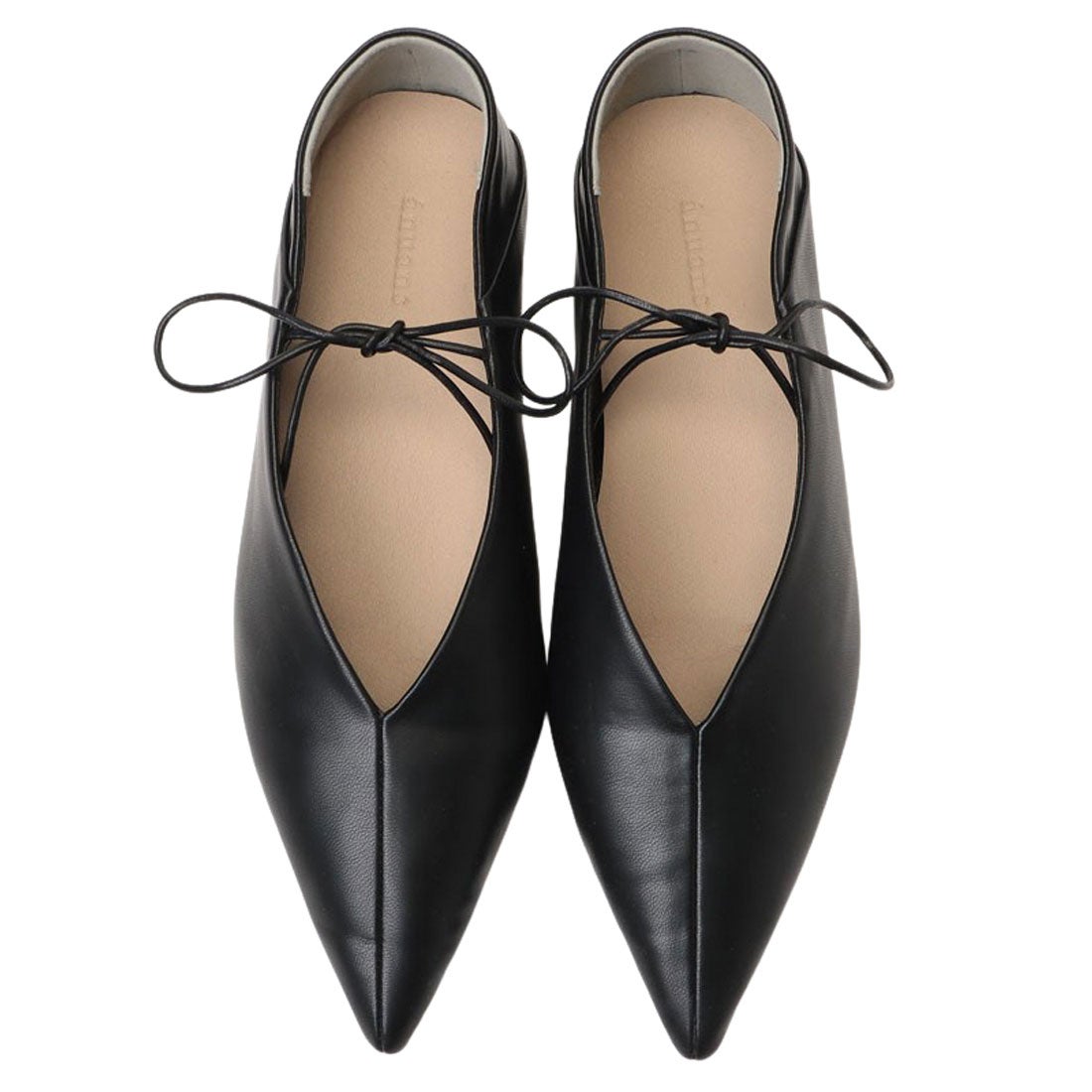アニュアンス anuans ポインテッドトゥフラットシューズ （BLACK） -靴
