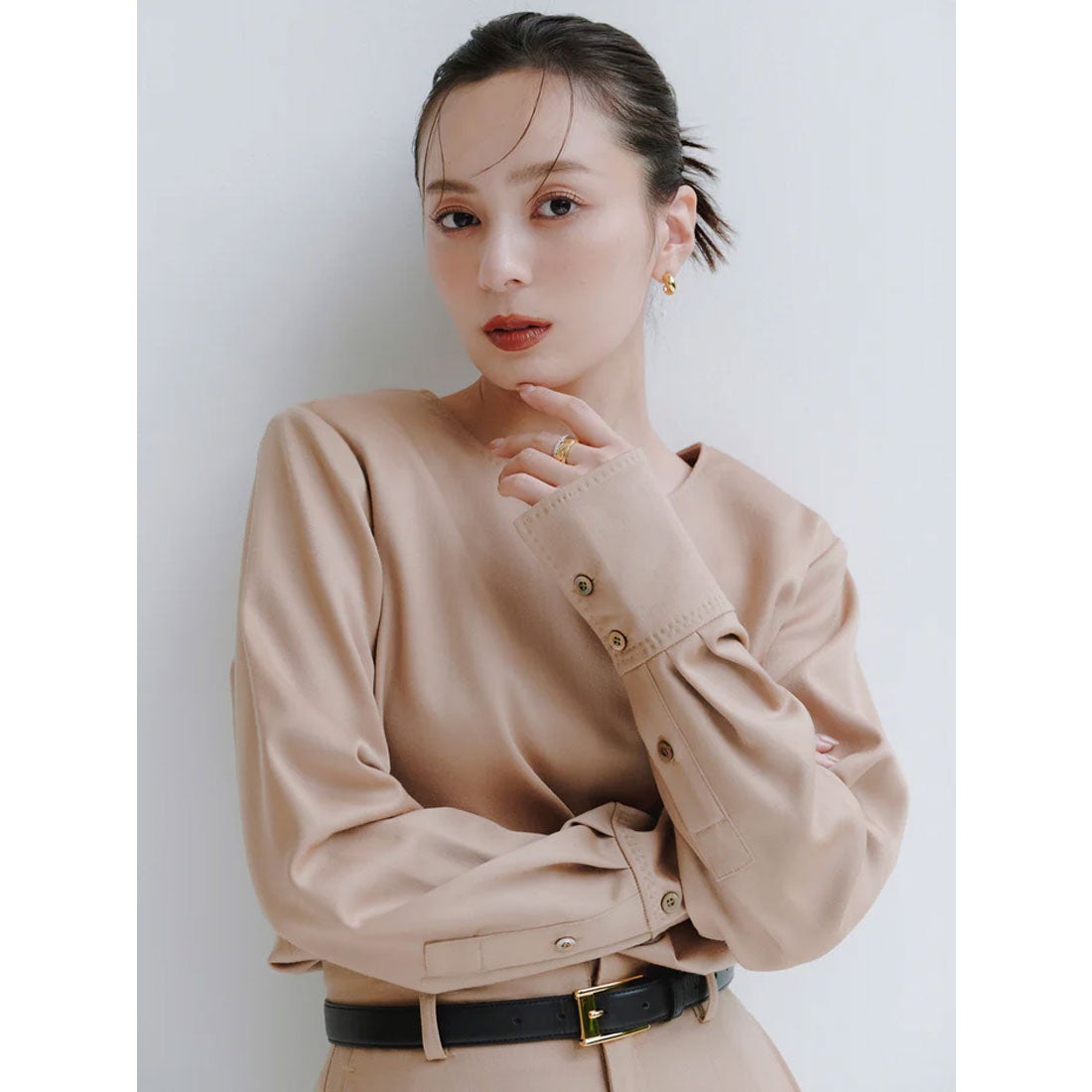 アニュアンス anuans スクエアバックルベルト （BLK/SLV