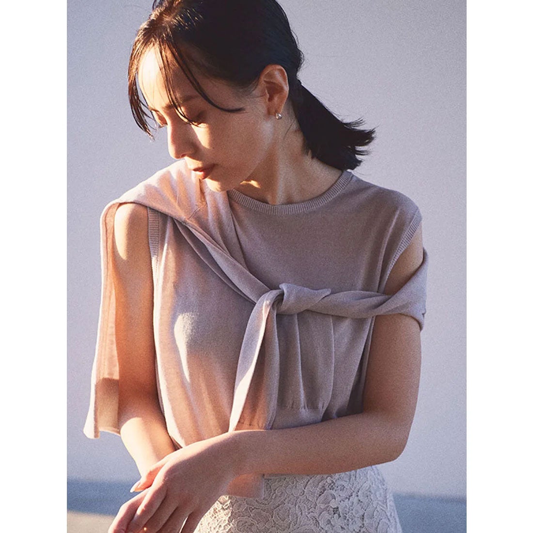 アニュアンス anuans シルク混ニットアンサンブル （BEIGE