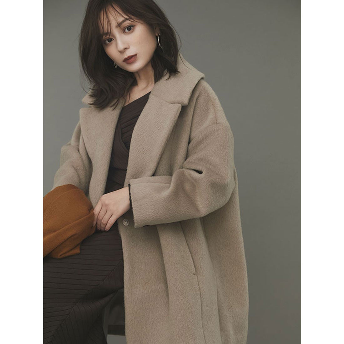 アニュアンス anuans シャギービッグカラーコート （BEIGE） -靴