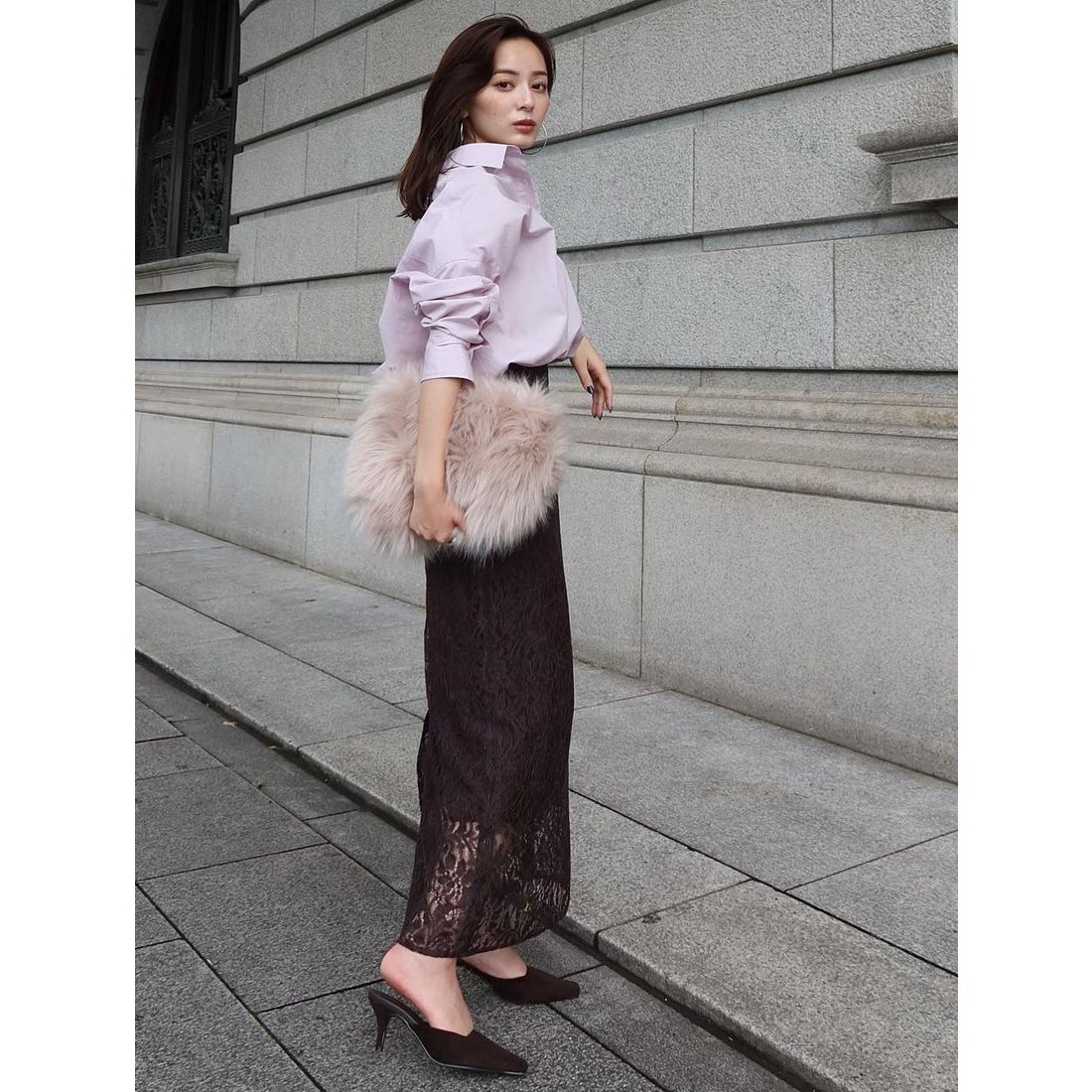 アニュアンス anuans スタンダードシャツ （GRAYISH PINK