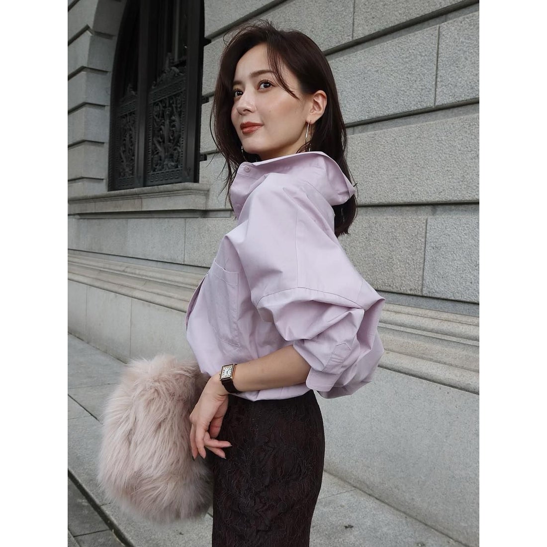 アニュアンス anuans スタンダードシャツ （GRAYISH PINK