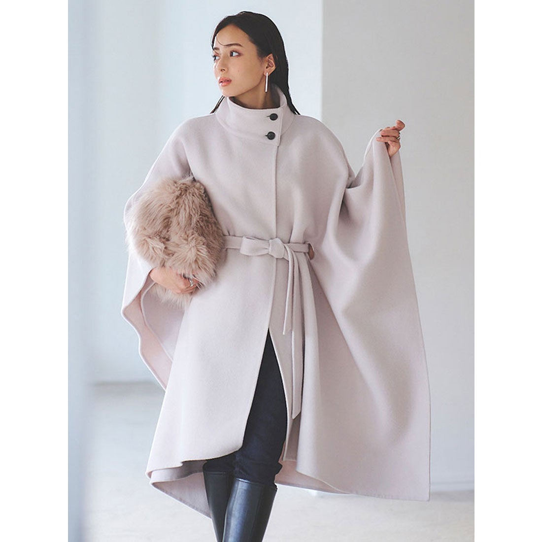 アニュアンス anuans ウールポンチョコート （CAMEL） -靴