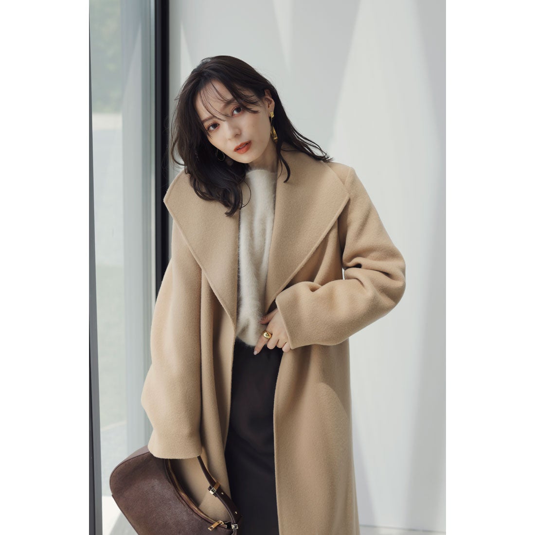 アニュアンス anuans ビッグカラーリバーコート （CAMEL） -靴