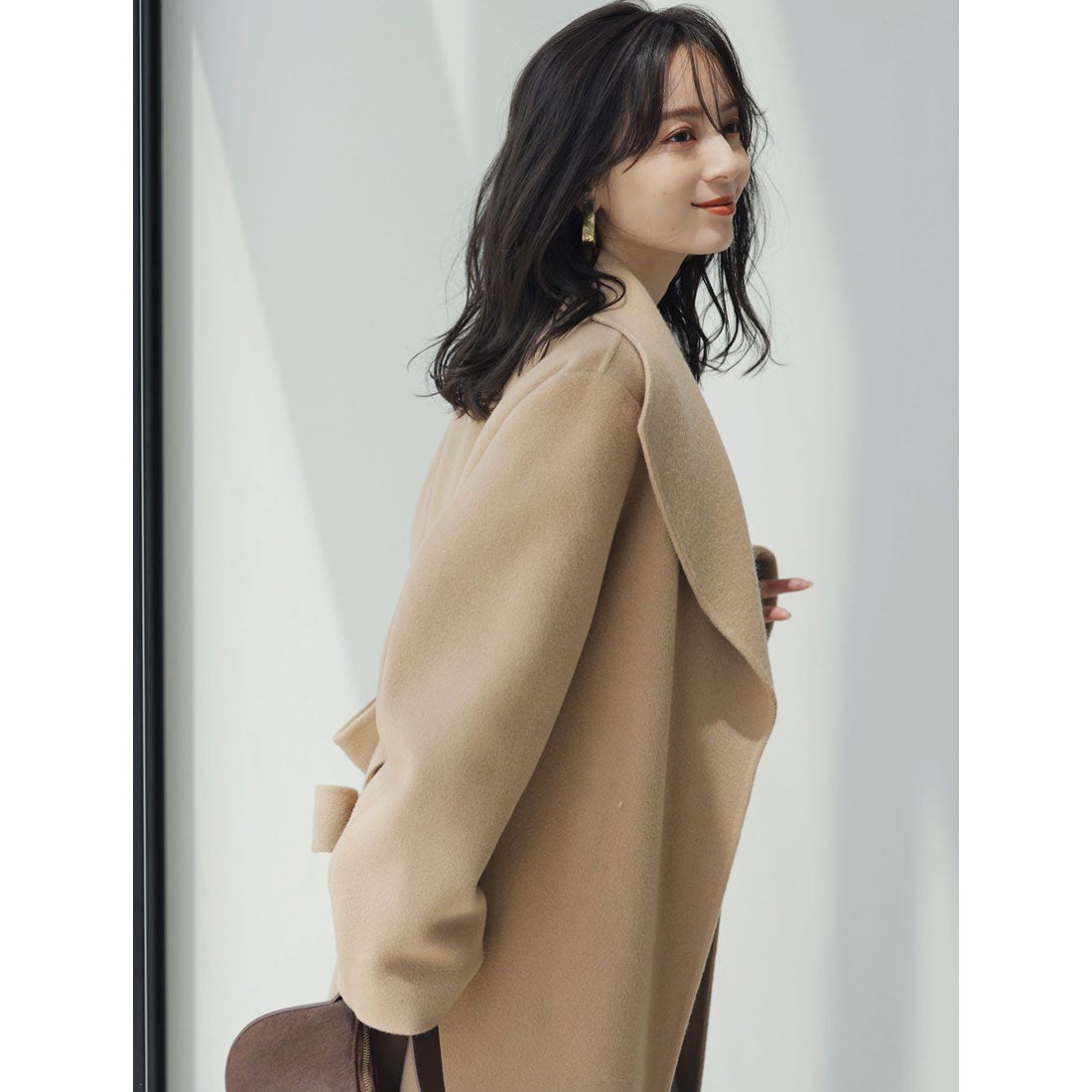 アニュアンス anuans ビッグカラーリバーコート （CAMEL