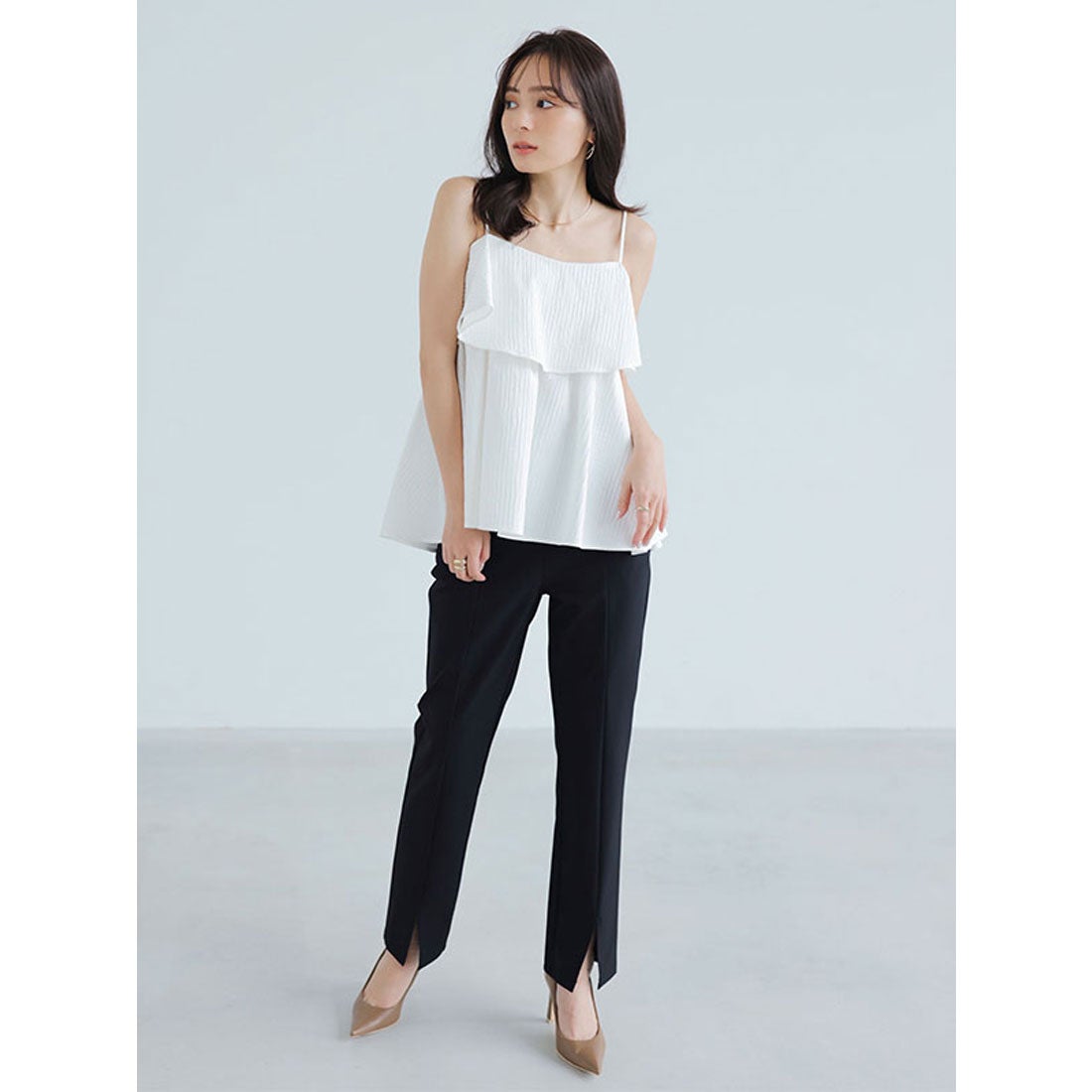 アニュアンス anuans フクレジャガードキャミソール （WHITE