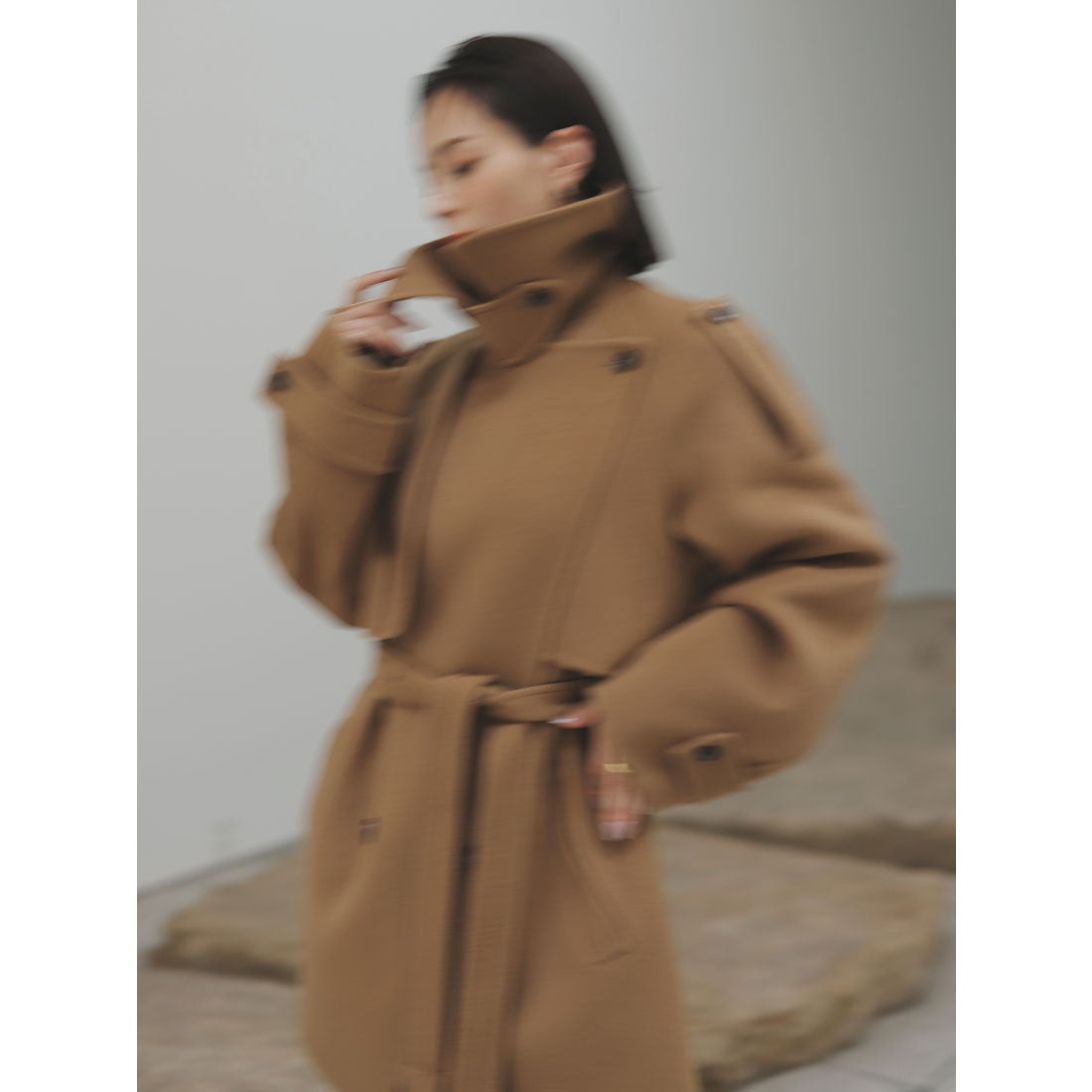 アニュアンス anuans リバーミドルトレンチコート （CAMEL