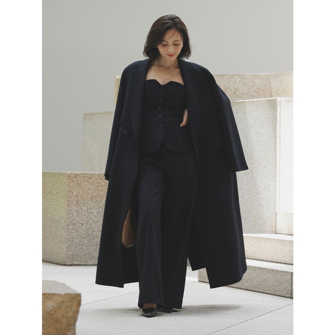 アニュアンス anuans リバーロングダブルポケットチェスターコート