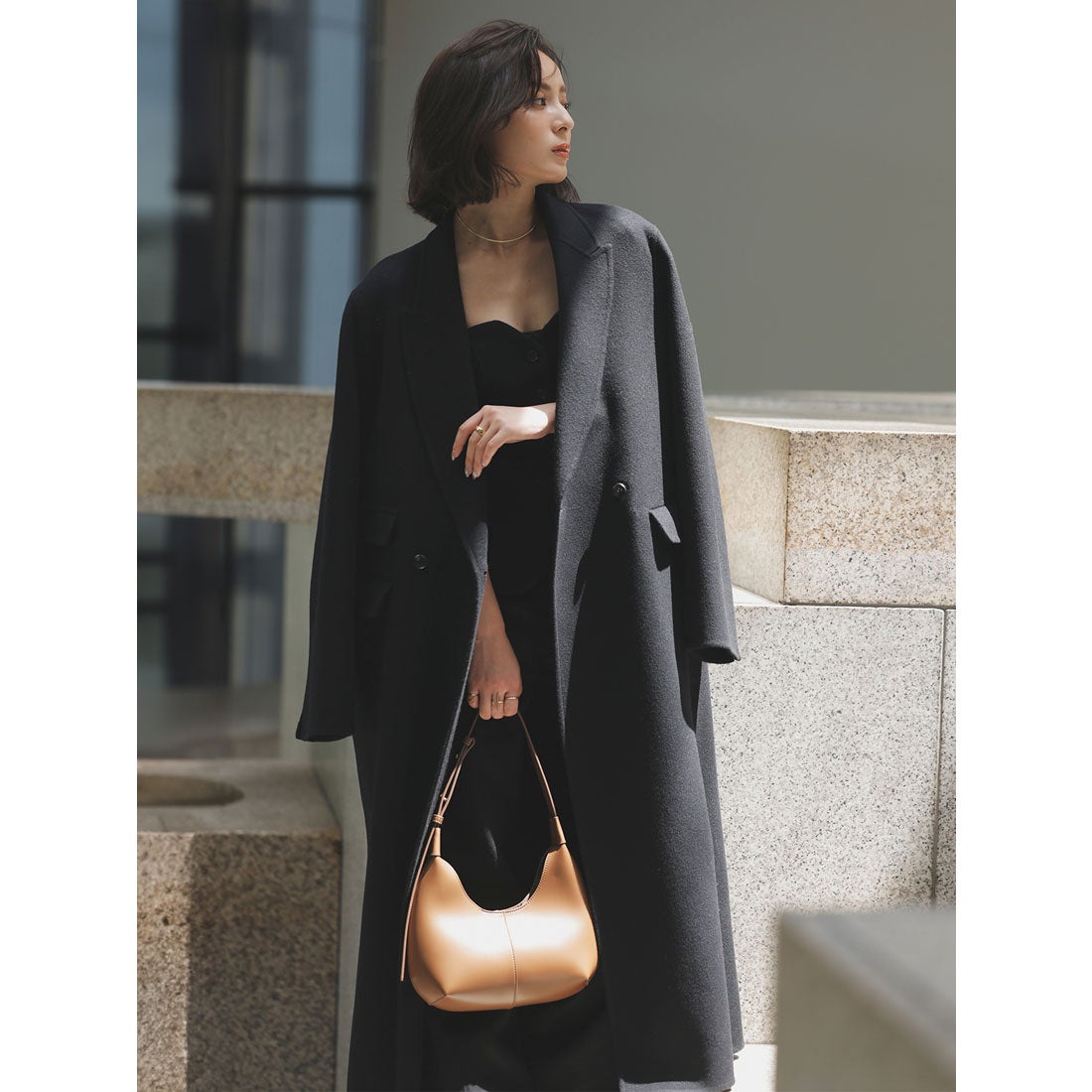 アニュアンス anuans リバーロングダブルポケットチェスターコート