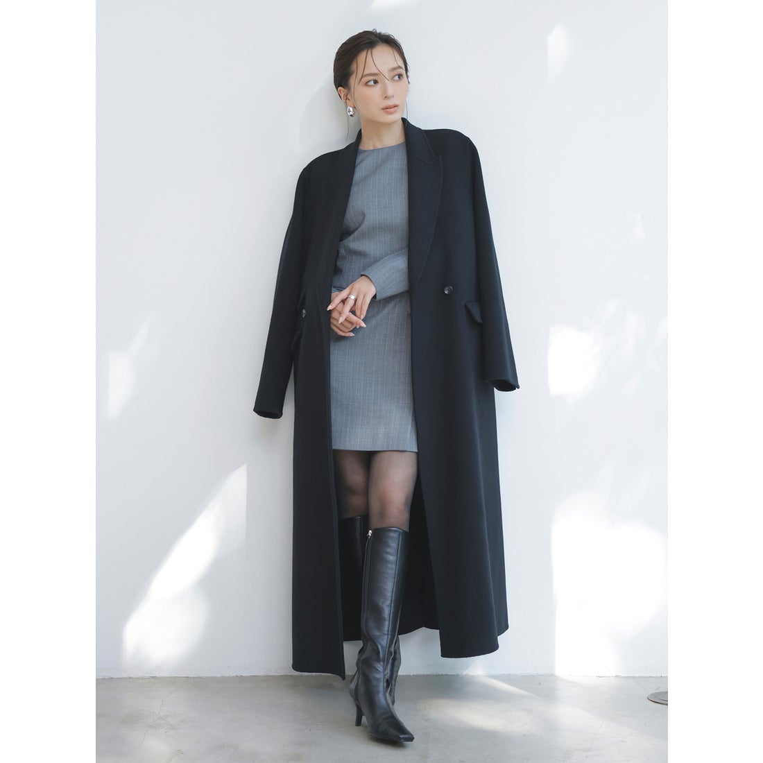 アニュアンス anuans パネルラインミニワンピース （GREY