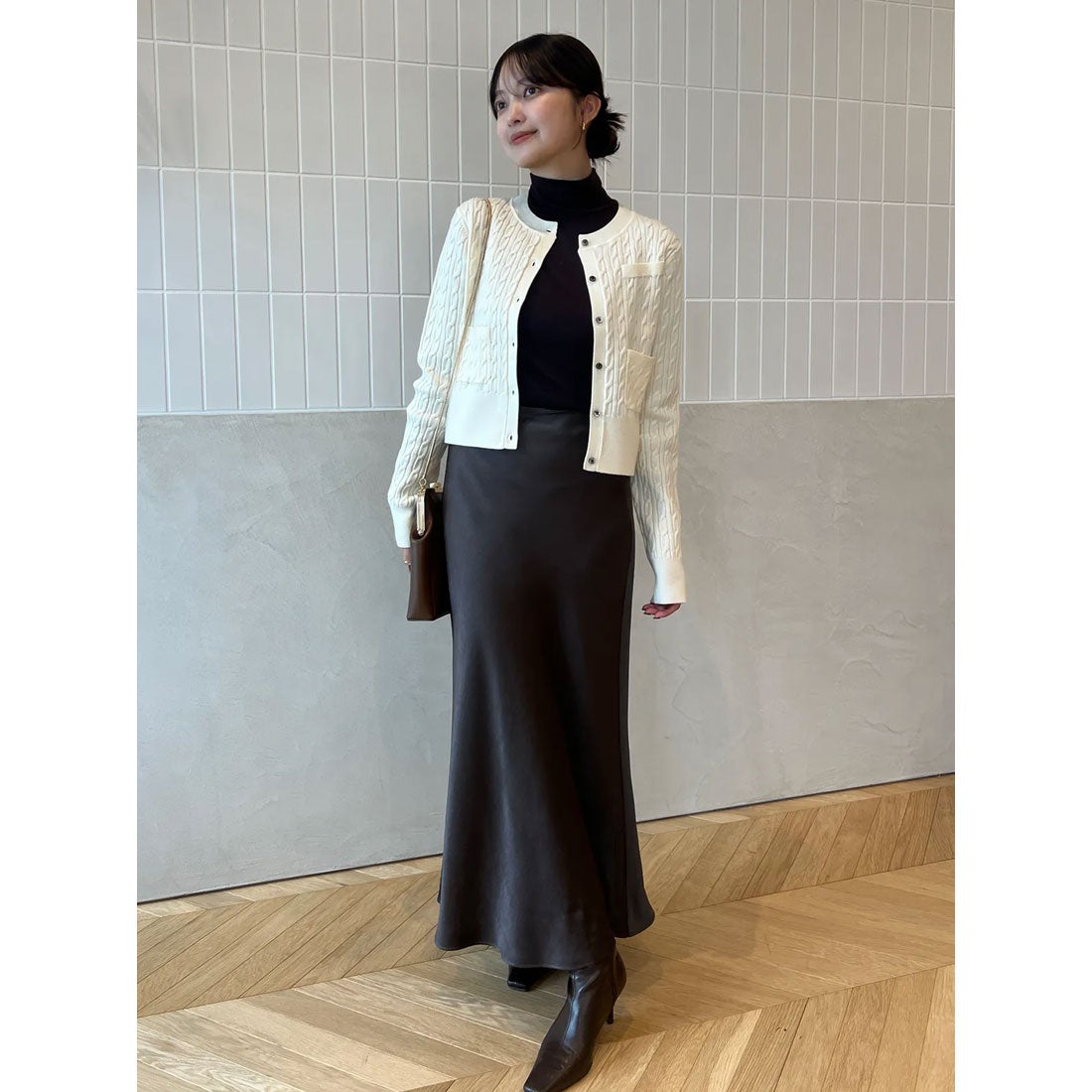 アニュアンス anuans *リトルケーブルニットカーディガン （TURQUOISE