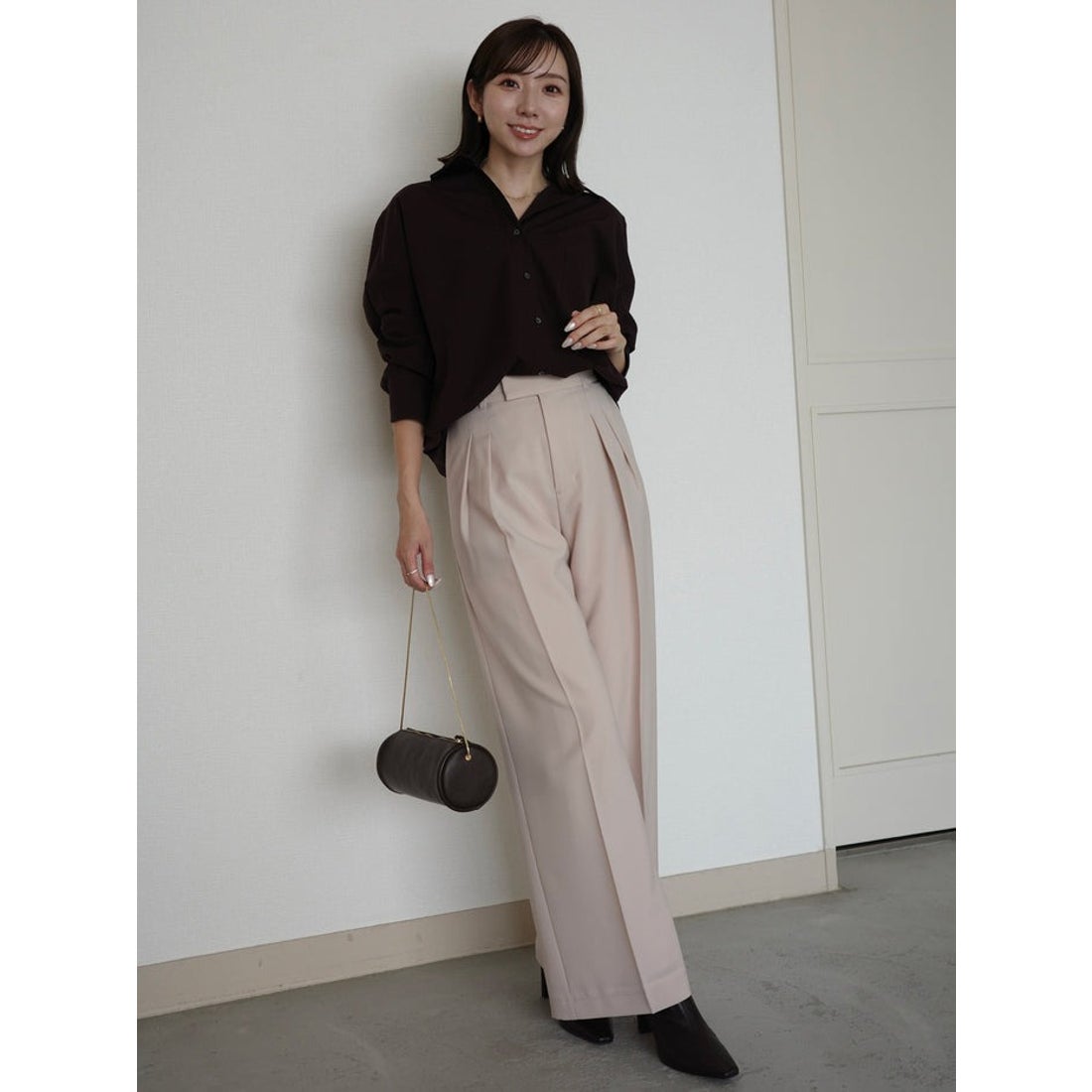 アニュアンス anuans スタンダードシャツ （DARK BROWN） -靴