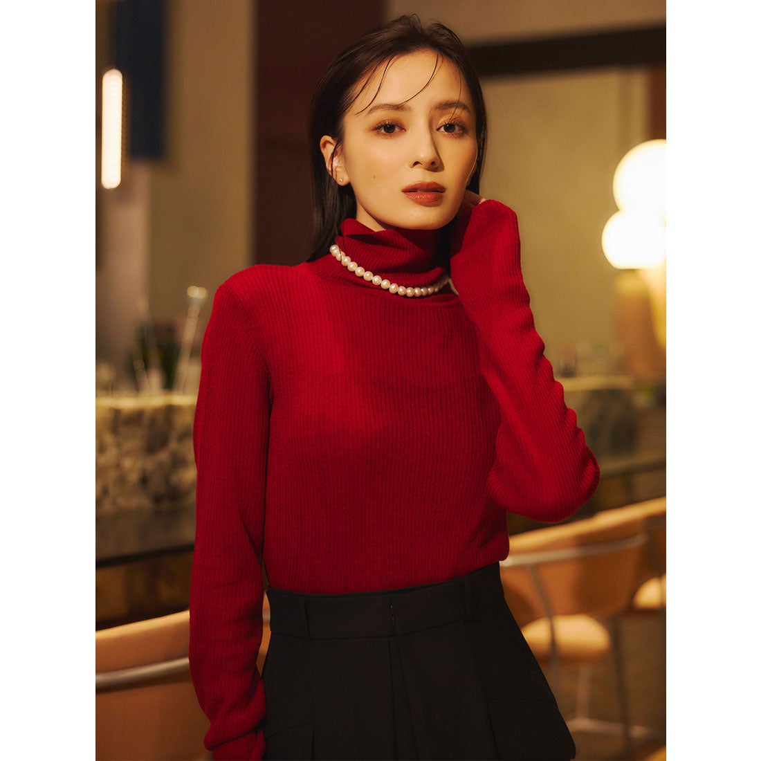 アニュアンス anuans ハイゲージウールフィットリブタートルニット