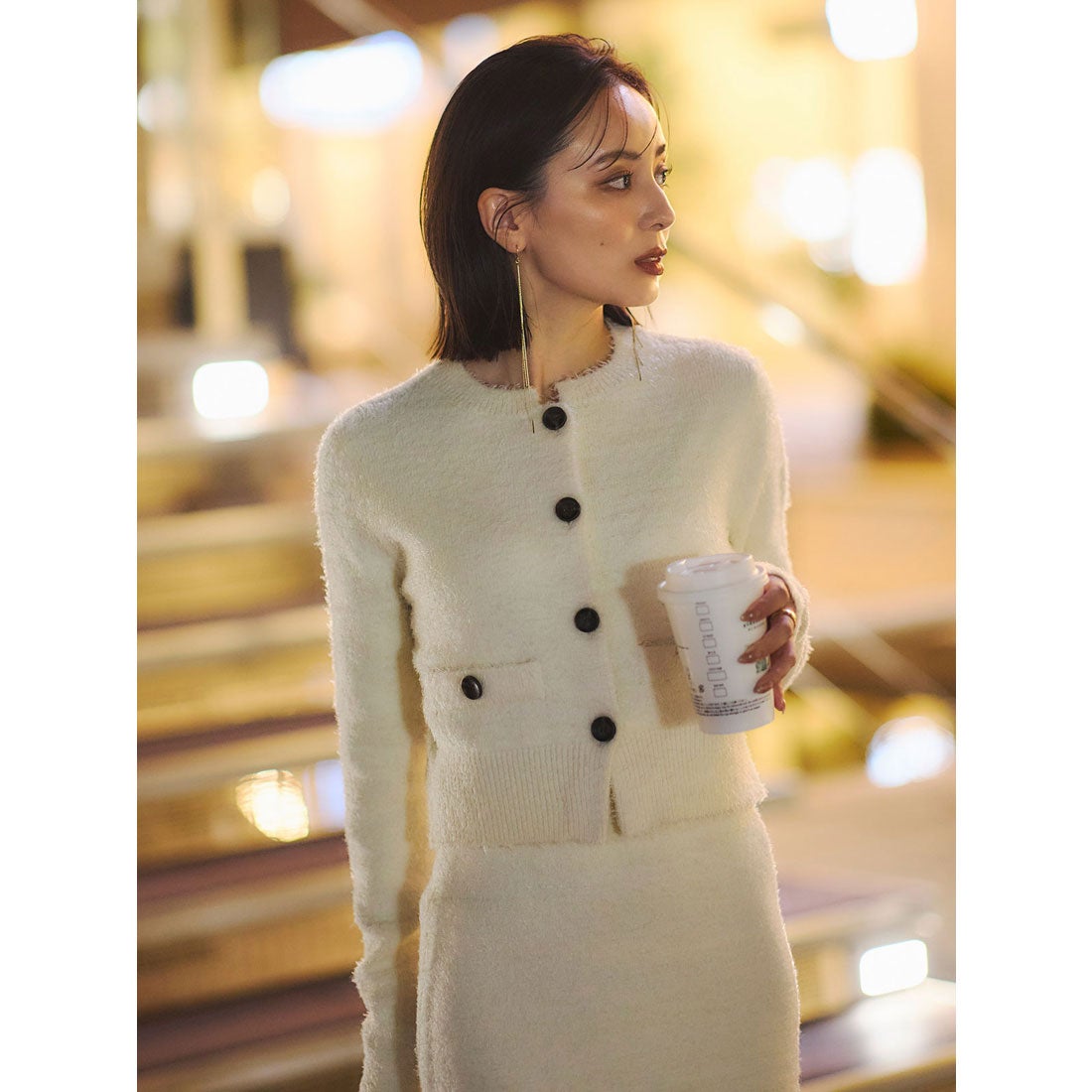 アニュアンス anuans カーディガンニットセットアップ （SAX） -靴