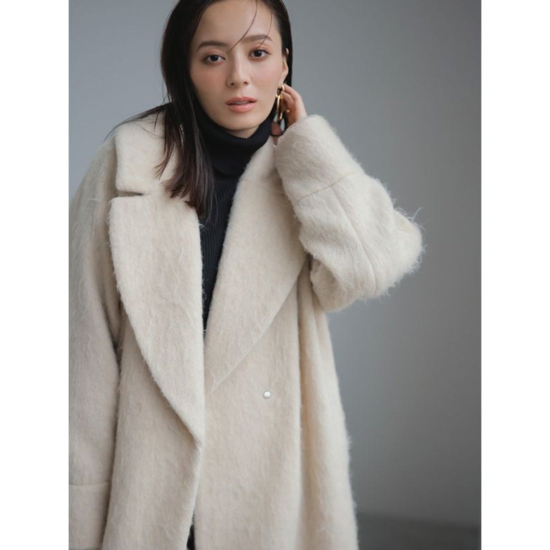 アニュアンス anuans ビッグラペルシャギーコート （LIGHTBEIGE