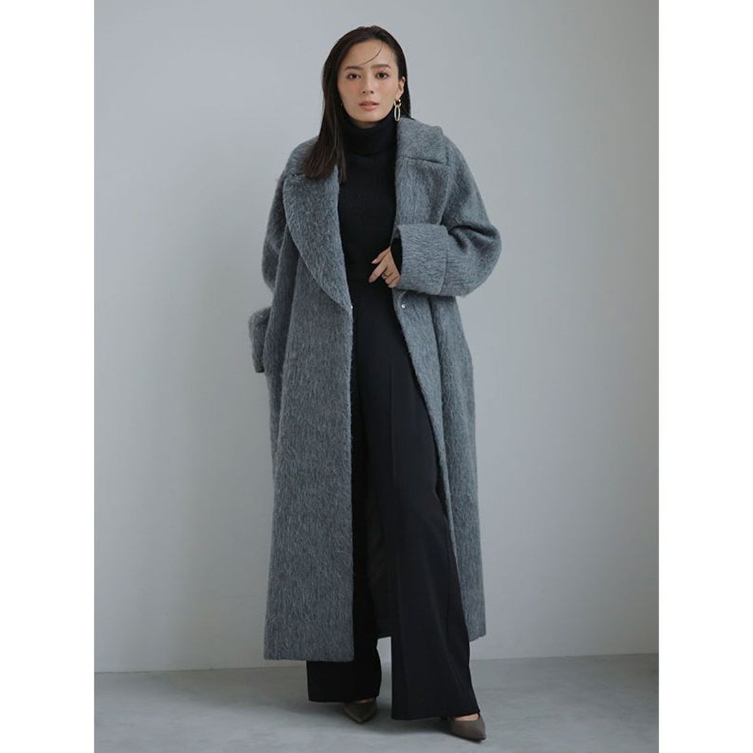 アニュアンス anuans ビッグラペルシャギーコート （LIGHTBEIGE