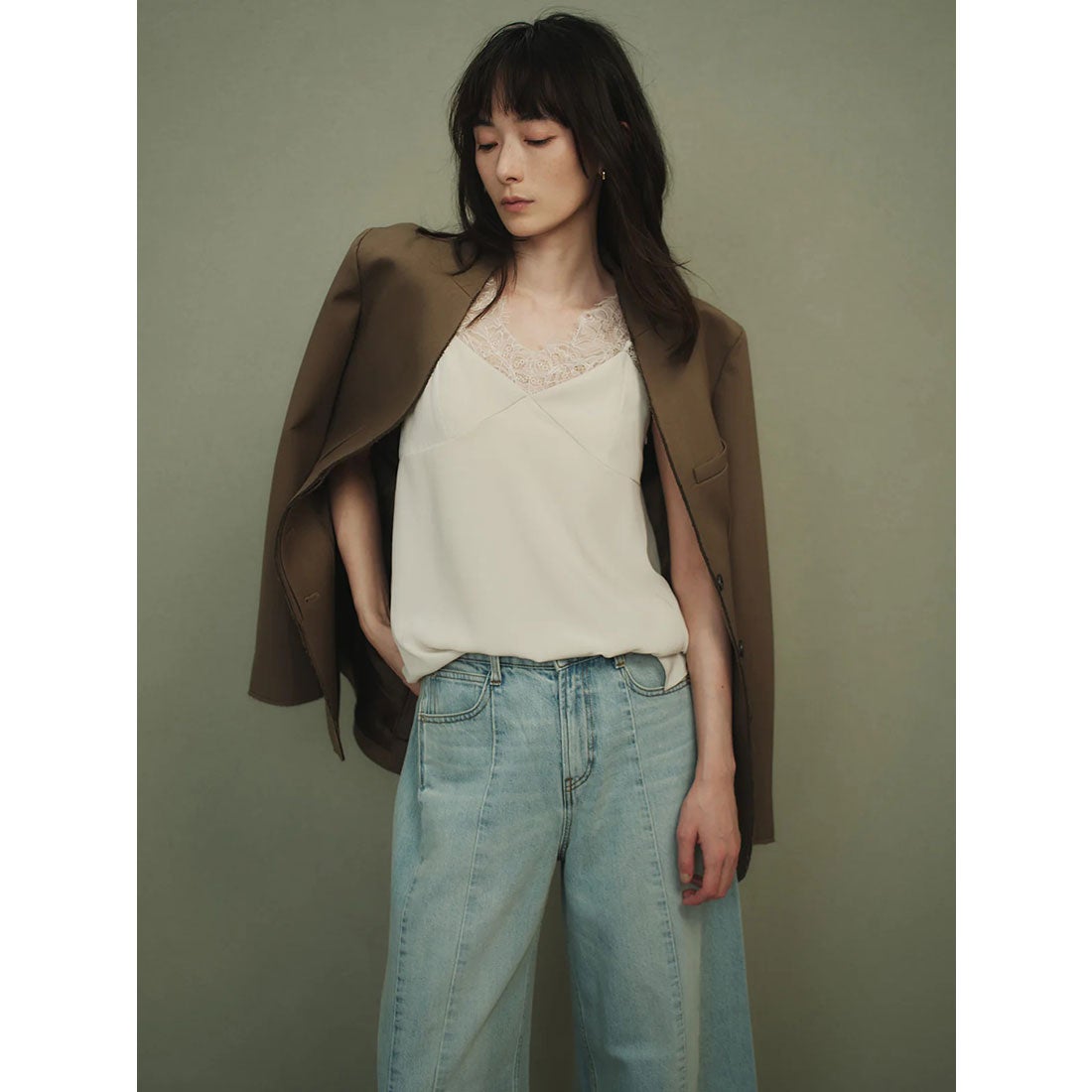 アニュアンス anuans レーストリムカップインキャミソール （IVORY