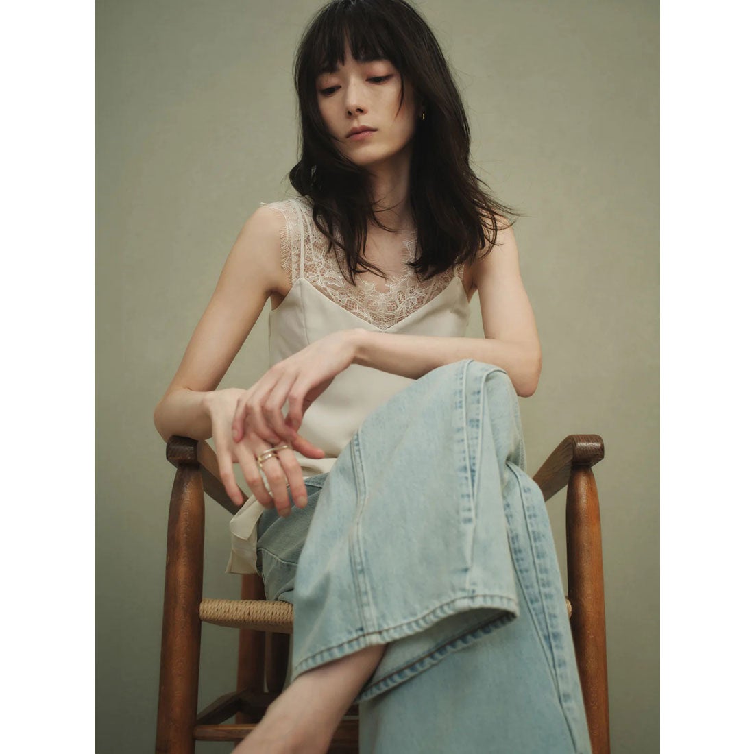 アニュアンス anuans レーストリムカップインキャミソール （IVORY