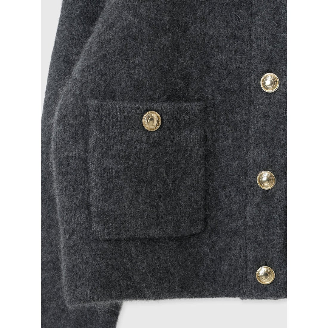 アニュアンス anuans カシミヤブレンドノーカラーニットジャケット