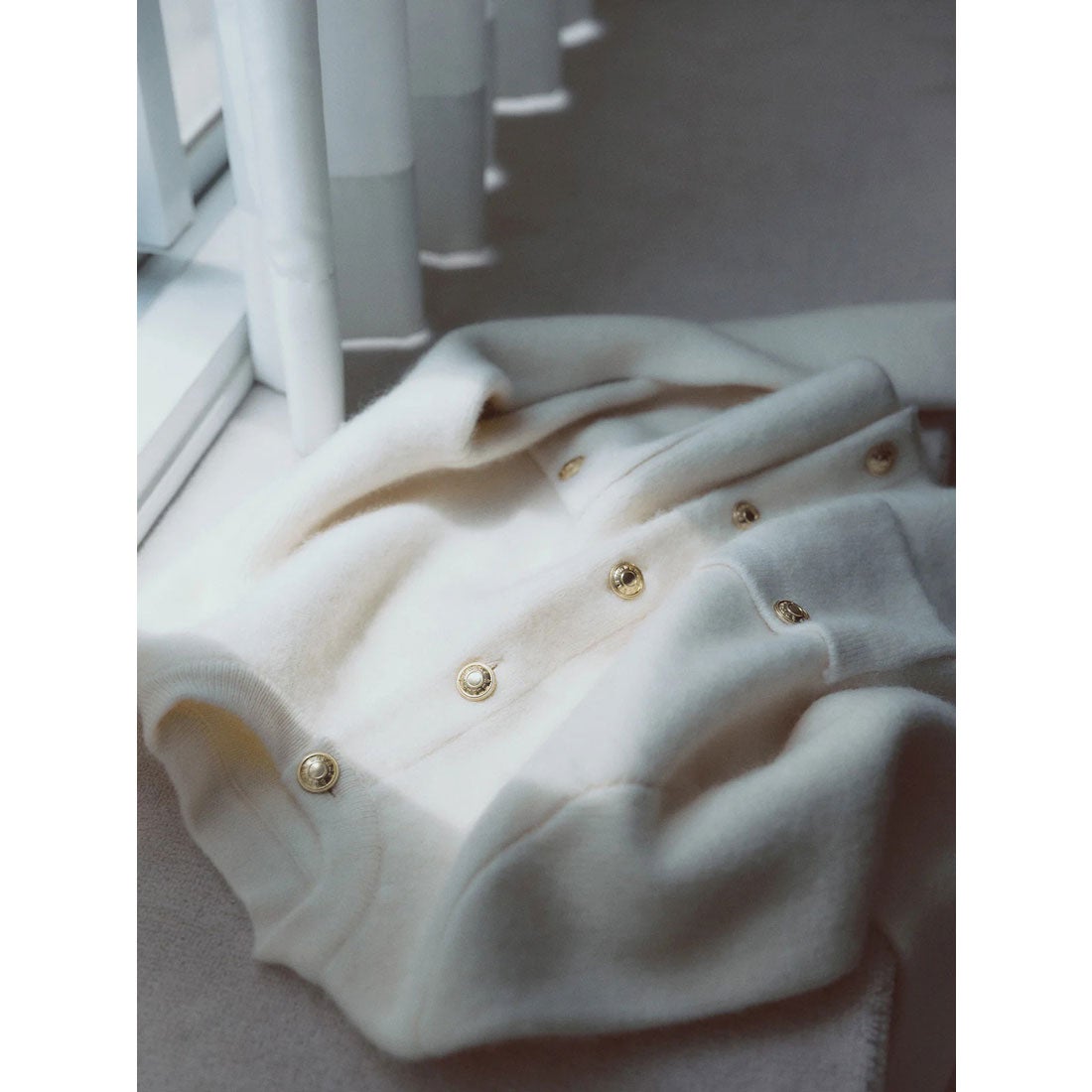 アニュアンス anuans カシミヤブレンドノーカラーニットジャケット