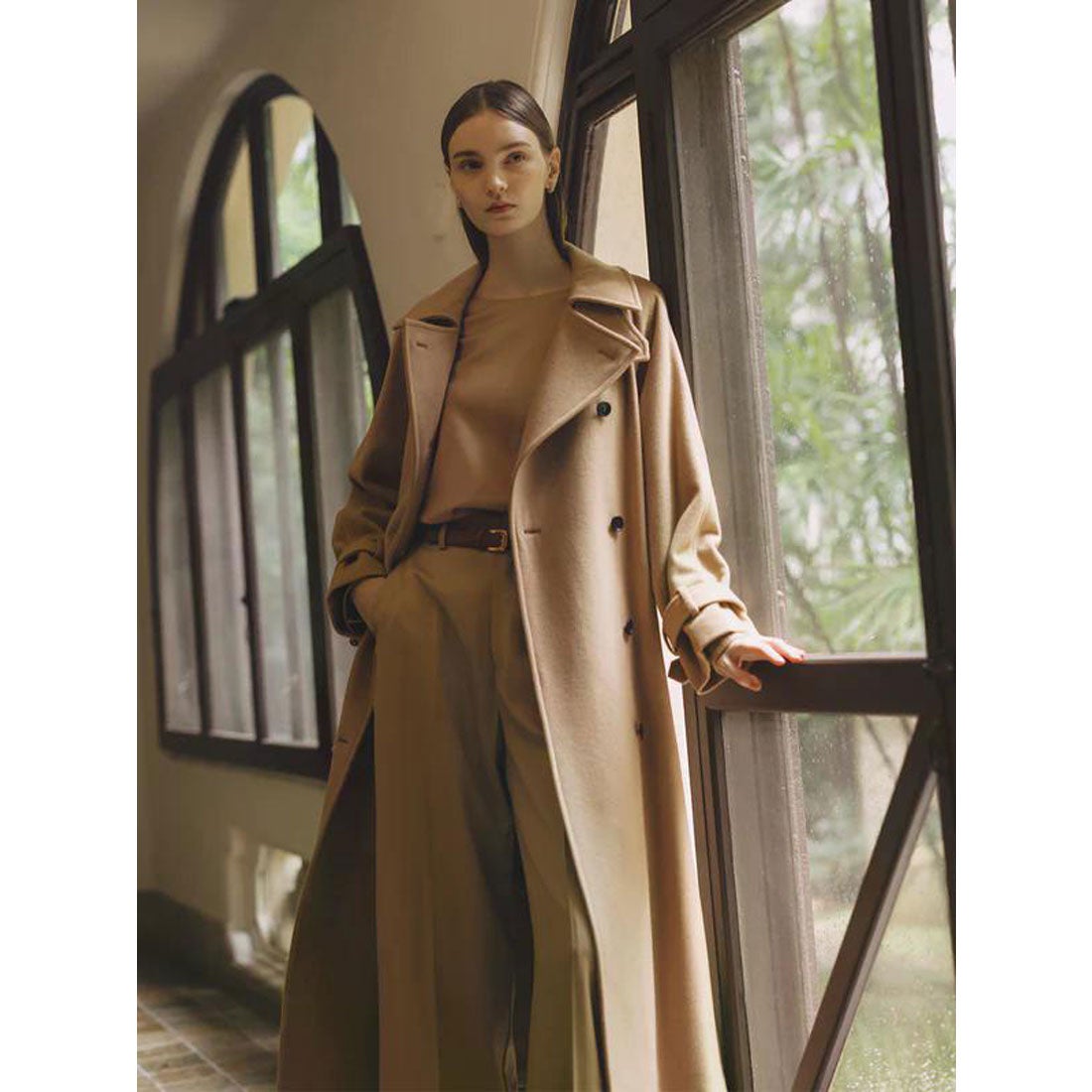 アニュアンス anuans ウールトレンチコート （CAMEL） - ファッション