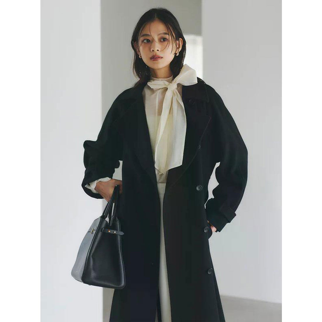 アニュアンス anuans ウールトレンチコート （BLACK） - ファッション