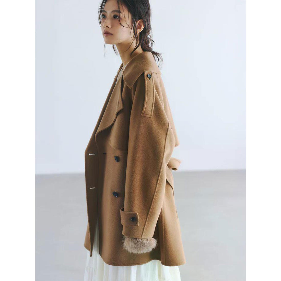 アニュアンス anuans リバーウールミドルトレンチコート （CAMEL） -靴