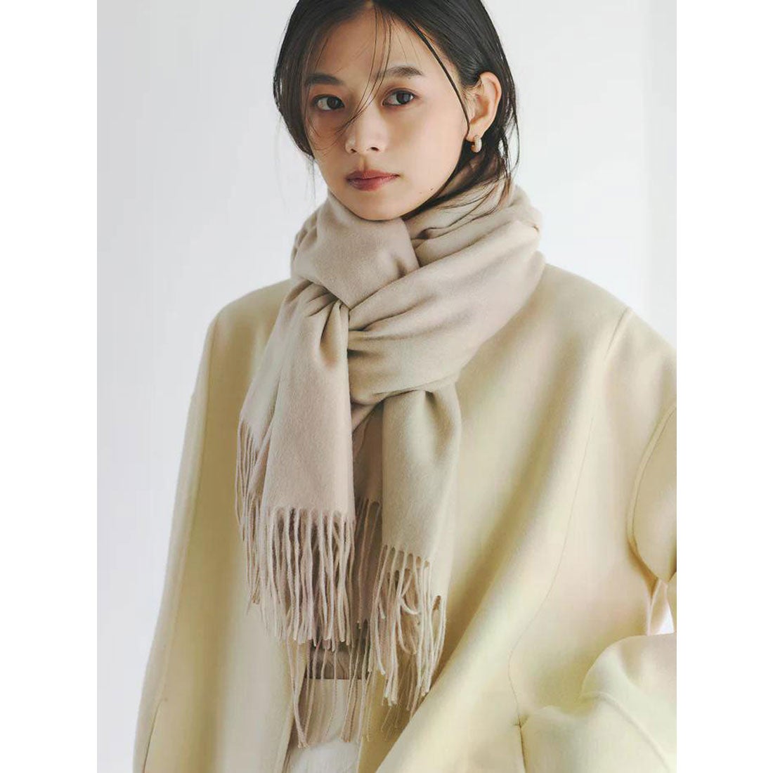 アニュアンス anuans リバーウールミドルマフラーコート （BEIGE