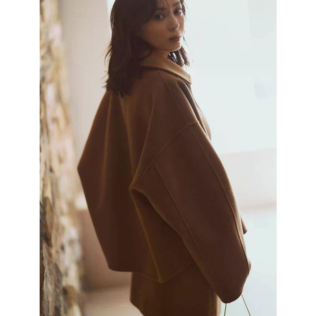 アニュアンス anuans リバーウールショートコート （NAVY