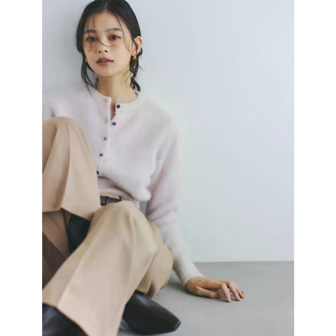 アニュアンス anuans ラクーンフォックスショートカーディガン （PINK