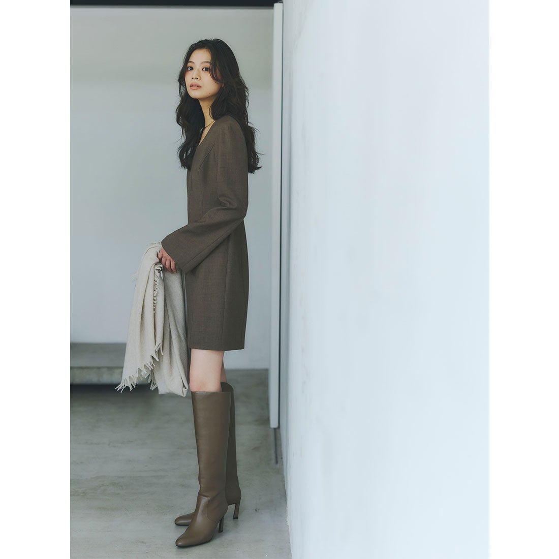 アニュアンス anuans ボクシーミニワンピース （GREY） -ファッション