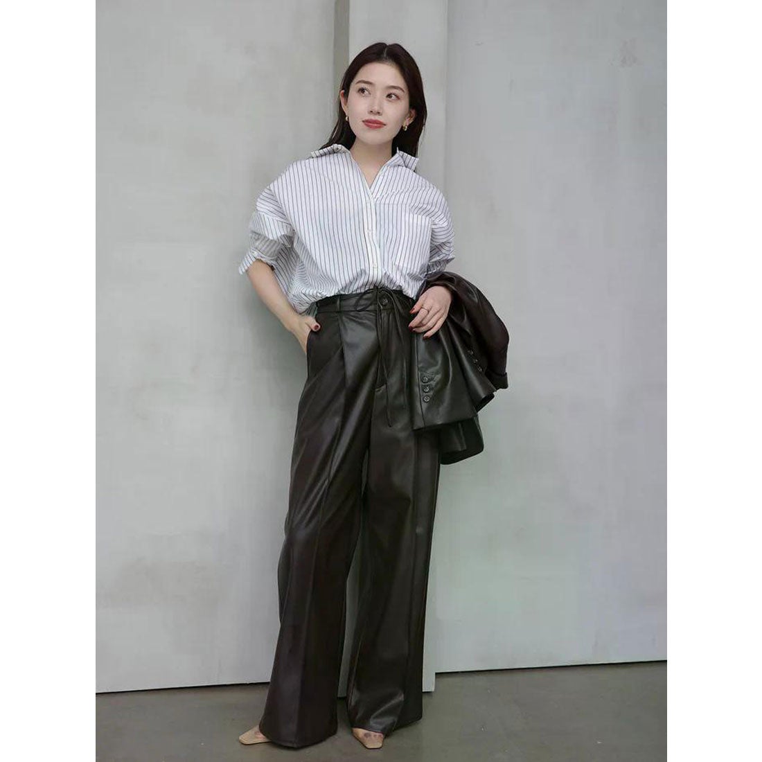 アニュアンス anuans 【STRIPE】スタンダードシャツ （SAX） -靴