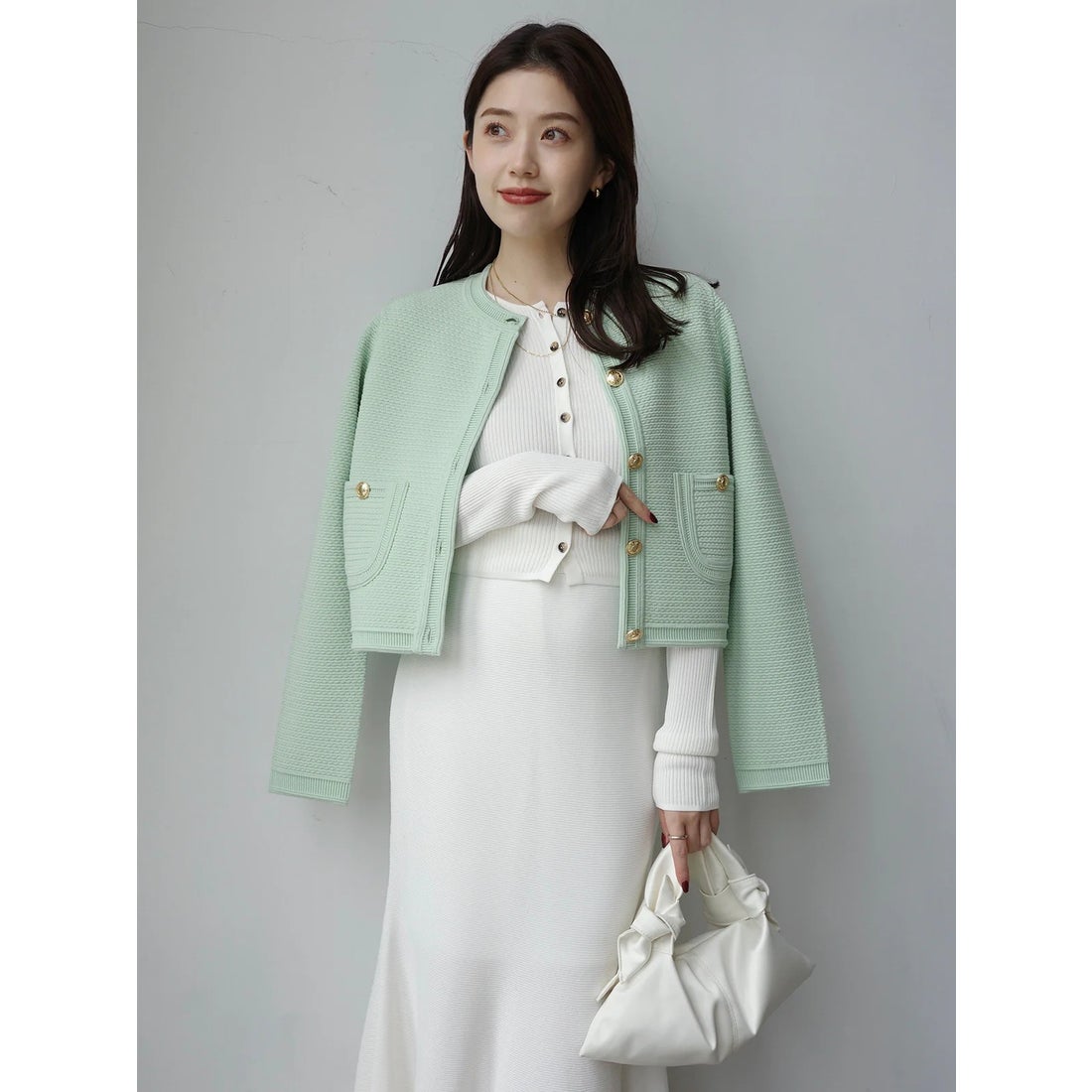 アニュアンス anuans リュクスビスコースリブニットカーディガン