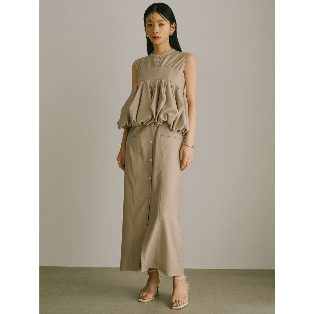 アニュアンス anuans バルーンキャミセットワンピース （BEIGE） -靴