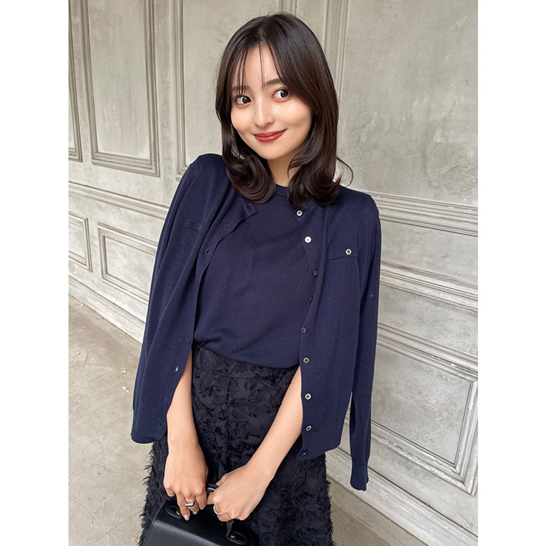 アニュアンス anuans シルクブレンドアンサンブルニット （IVORY