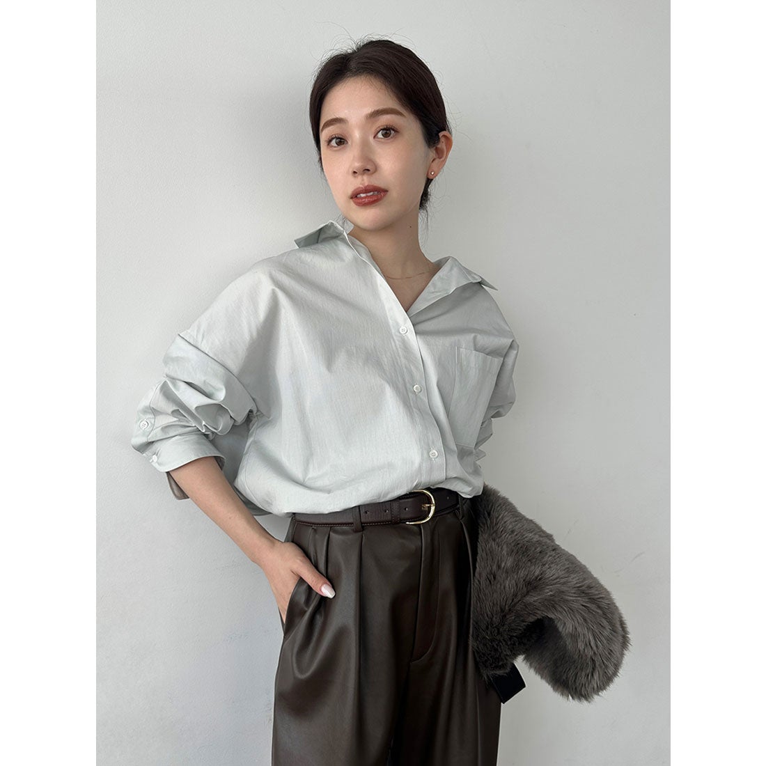 アニュアンス anuans 【25AW】スタンダードシャツ （LAVENDER） -靴