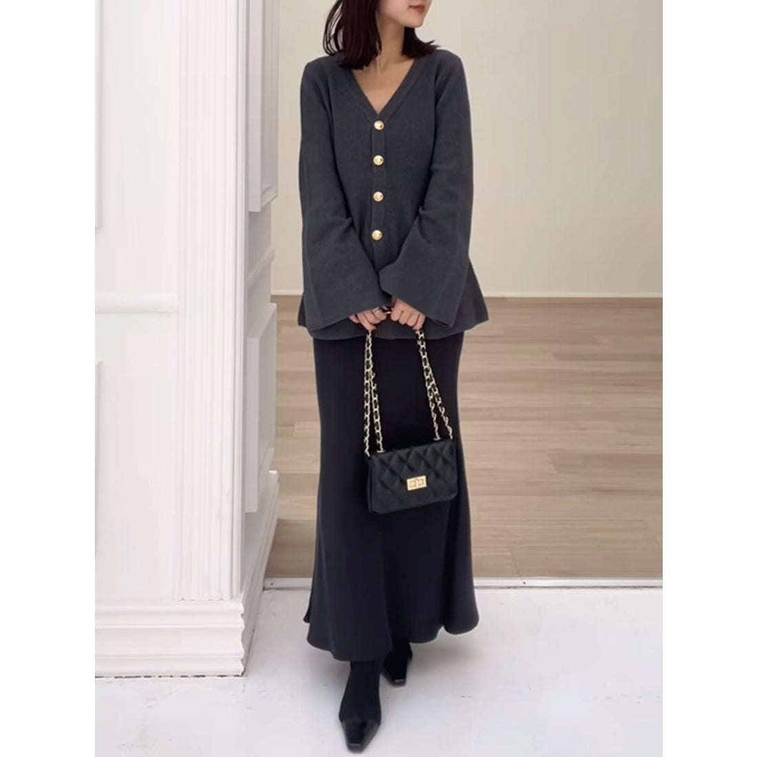 アニュアンス anuans ウエストシェイプペプラムニットジャケット