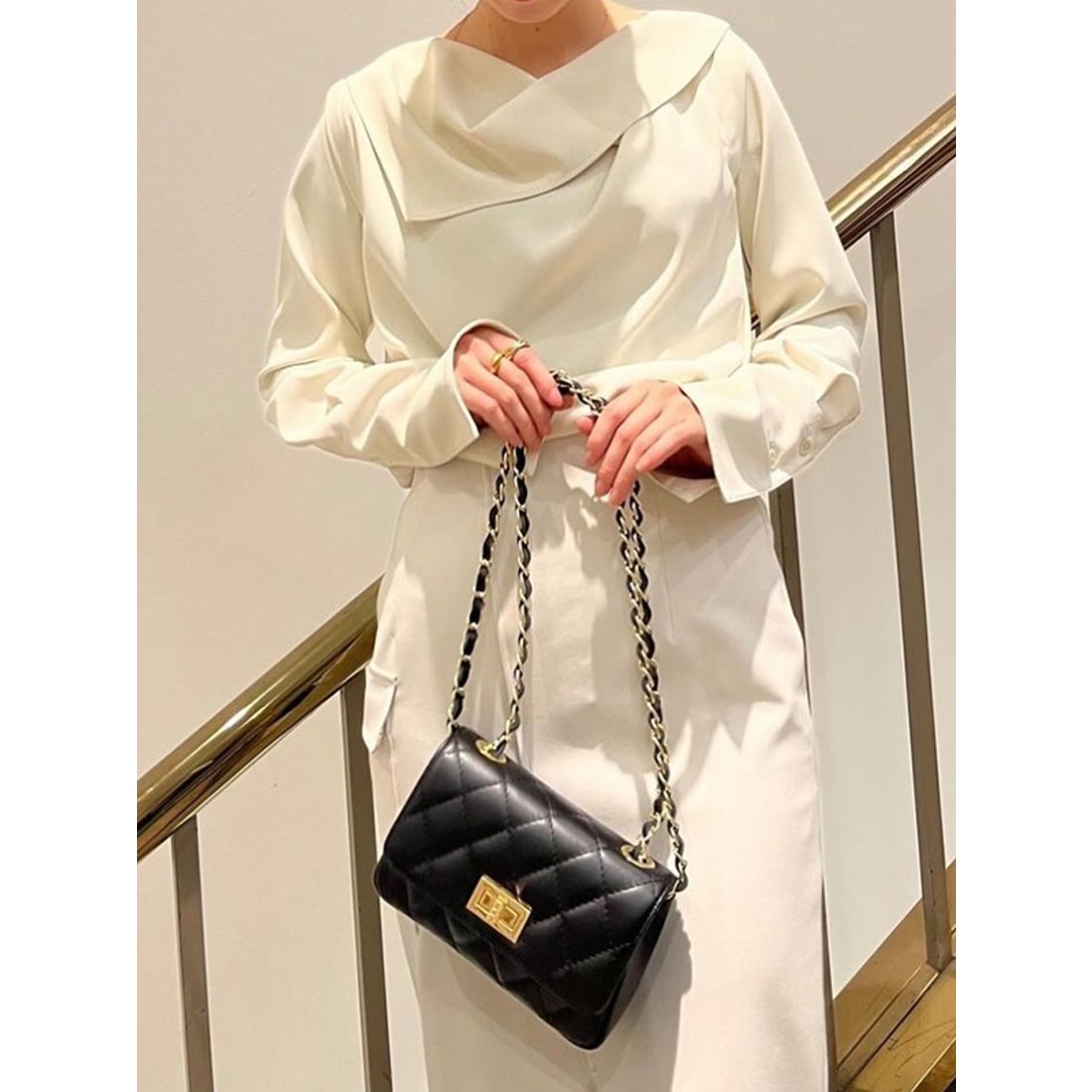 アニュアンス anuans スカーフドレープブラウス （KHAKI BROWN