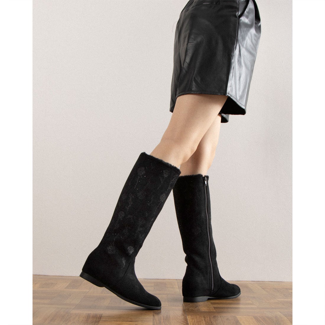 アンテプリマ ANTEPRIMA クロスステッチロングブーツ （ブラック