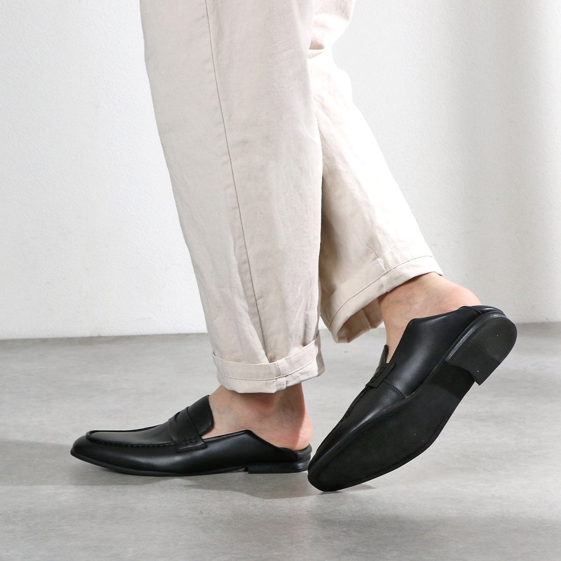 サンエープラス AAA+ 踵が踏めるローファー / 123-2423 （ブラック