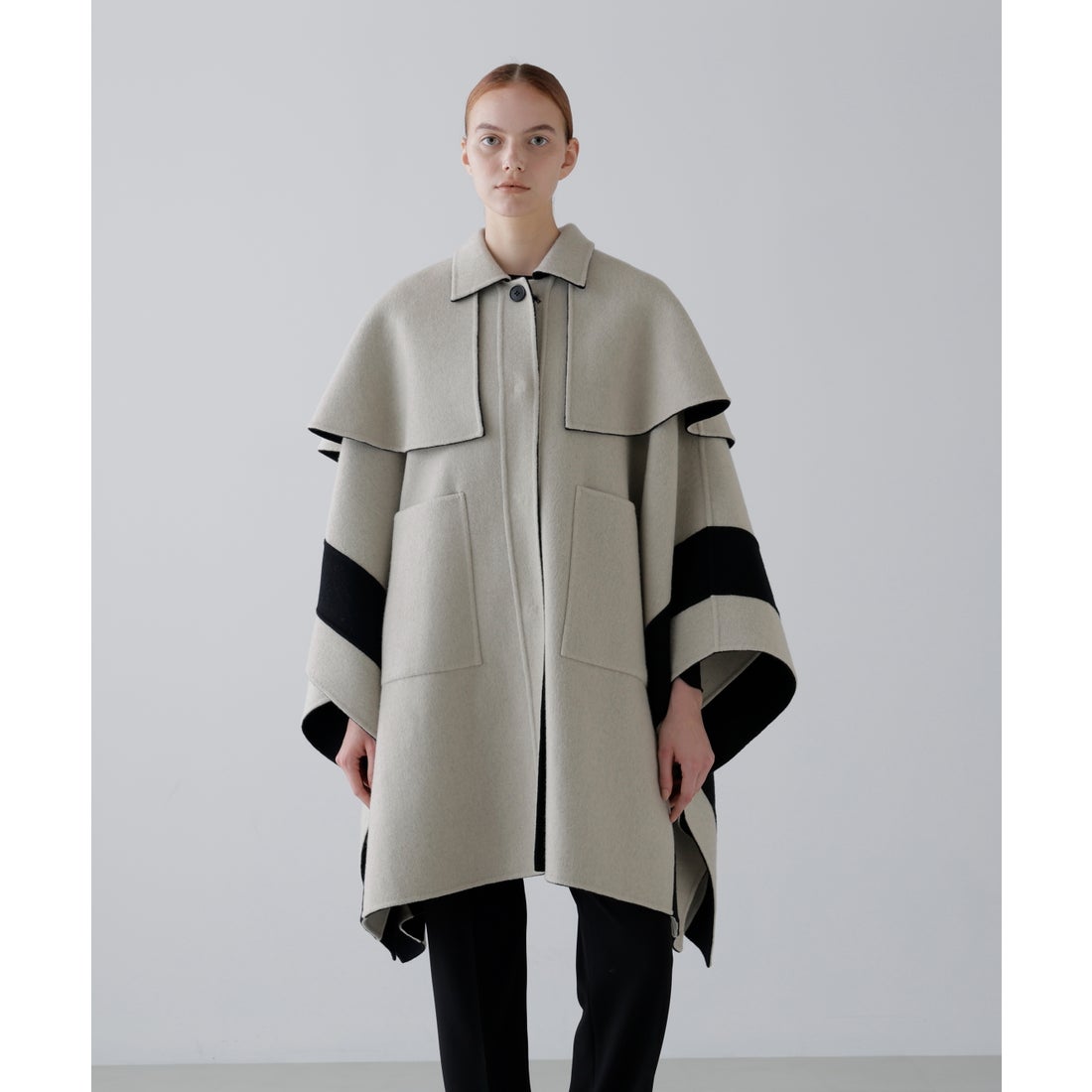 アドーア ADORE ◇Ca混2TONEリバーケープコート （オレンジ