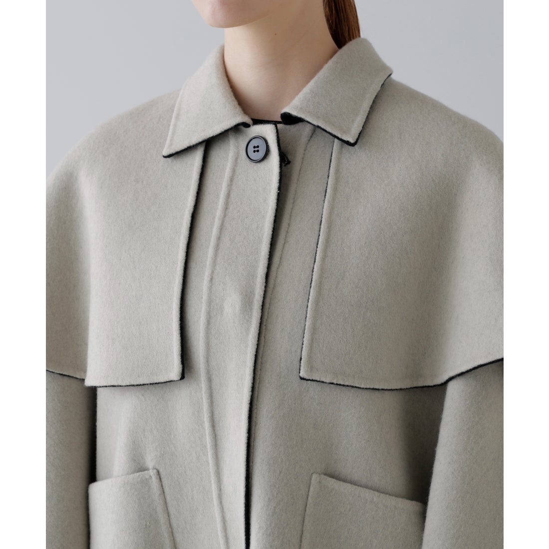 アドーア ADORE ◇Ca混2TONEリバーケープコート （オレンジ