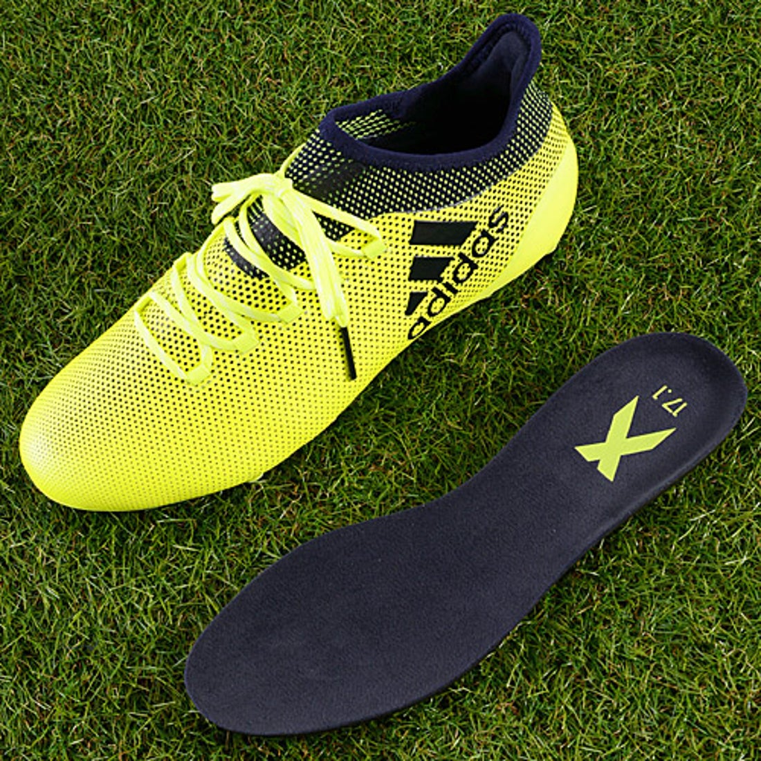 adidas アディダス エックス 17.1 FG/AG（蛍光イエロー×ネイビー