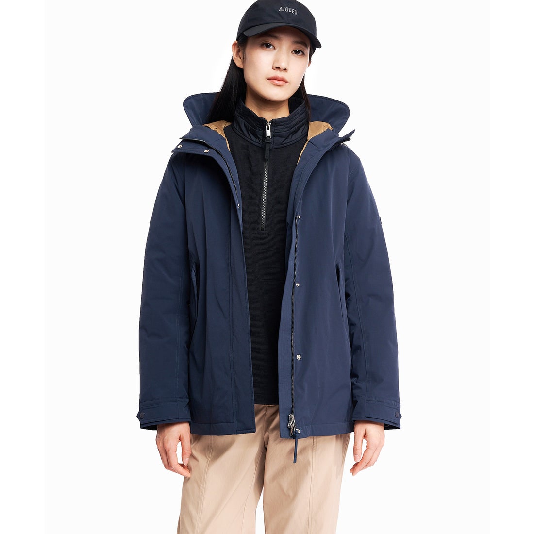 エーグル AIGLE 透湿防水 ライトダウン ジャケット （ダークネイビー