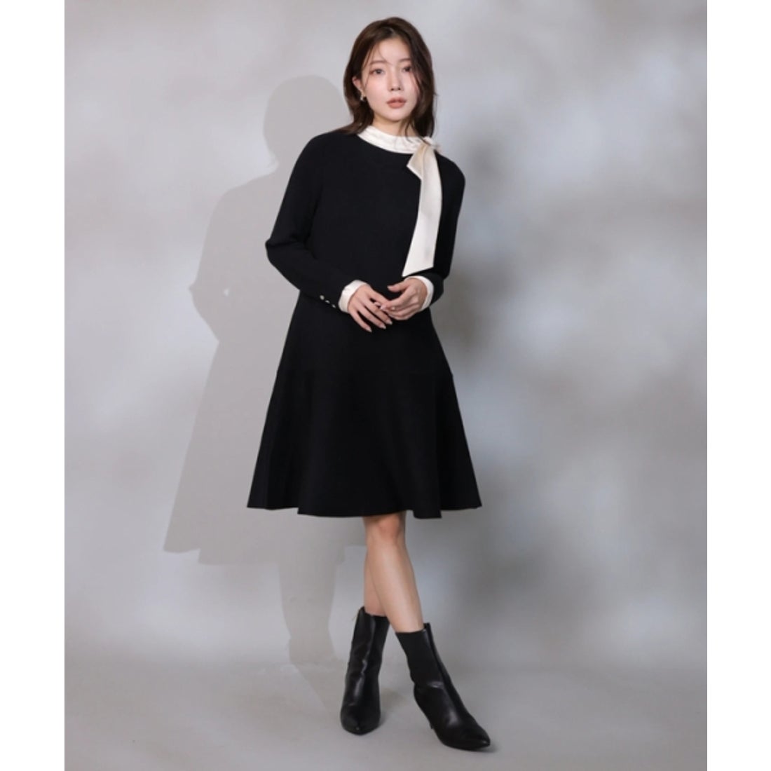 アプワイザー・リッシェ Apuweiser-riche ネックリボンミニニット