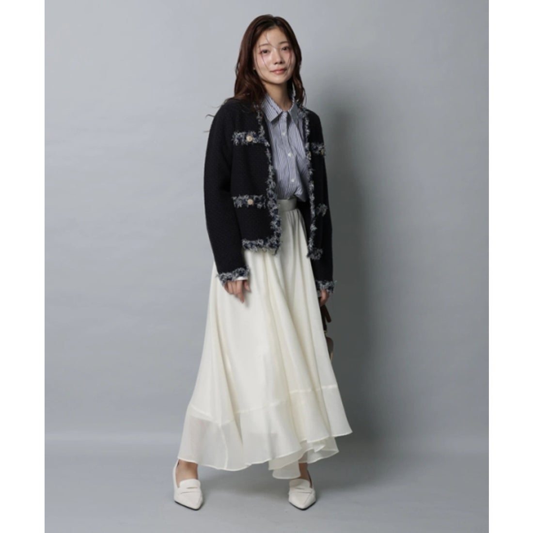 アプワイザー・リッシェ Apuweiser-riche MIXブレードニットジャケット