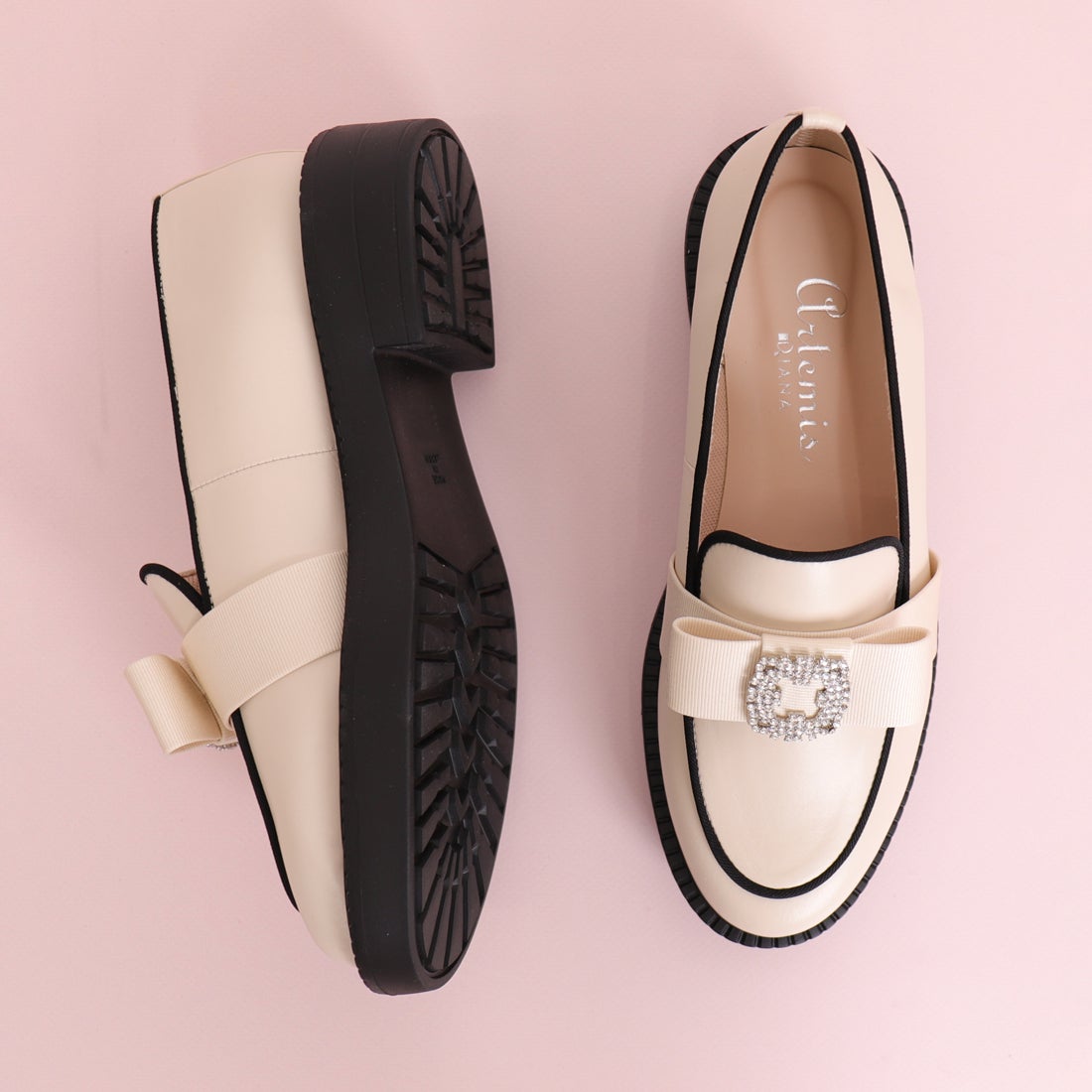 アルテミス バイ ダイアナ artemis by DIANA ビジューリボン 厚底