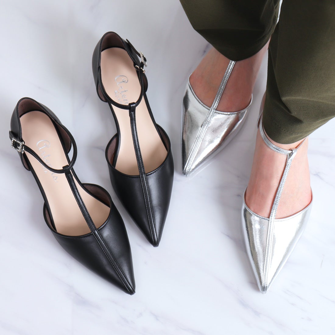 アルテミス バイ ダイアナ artemis by DIANA Tストラップ ポインテッド