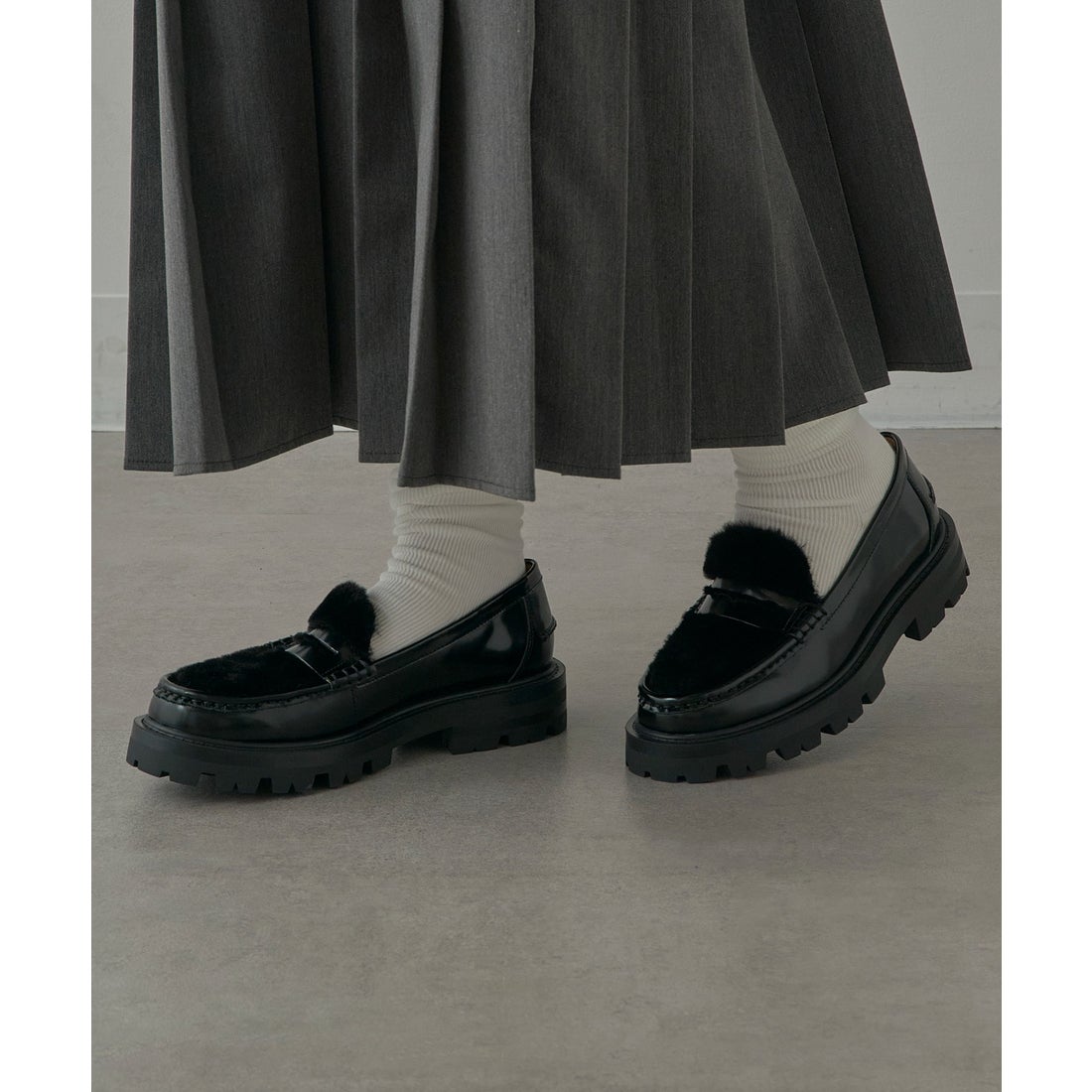 アルテサノス ARTESANOS ファー付き厚底ローファー FLORENTIC/PRCOLINO